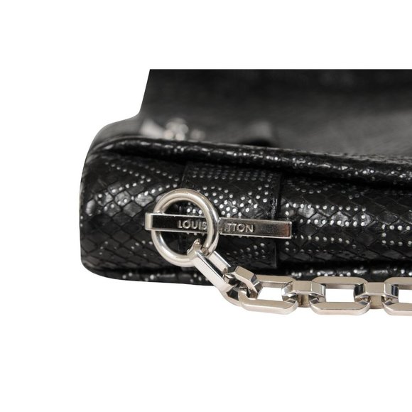 Louis Vuitton Python Perfore Lutece Shoulder Bag Black Silver Logo AW 2008 Y2k - Picture 11 of 16
